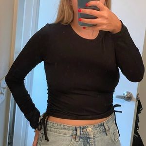 Crop top with side ruching detail